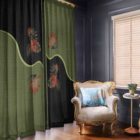 Western Yoke Window Curtain Tropical Hibiscus Cowboy Style - Wonder Print Shop