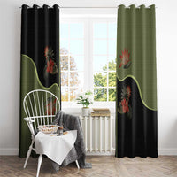 Western Yoke Window Curtain Tropical Hibiscus Cowboy Style - Wonder Print Shop