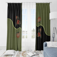 Western Yoke Window Curtain Tropical Hibiscus Cowboy Style - Wonder Print Shop
