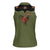 Western Yoke Women Sleeveless Polo Shirt Tropical Hibiscus Cowboy Style - Wonder Print Shop
