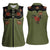 Western Yoke Women Sleeveless Polo Shirt Tropical Hibiscus Cowboy Style - Wonder Print Shop