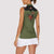 Western Yoke Women Sleeveless Polo Shirt Tropical Hibiscus Cowboy Style - Wonder Print Shop