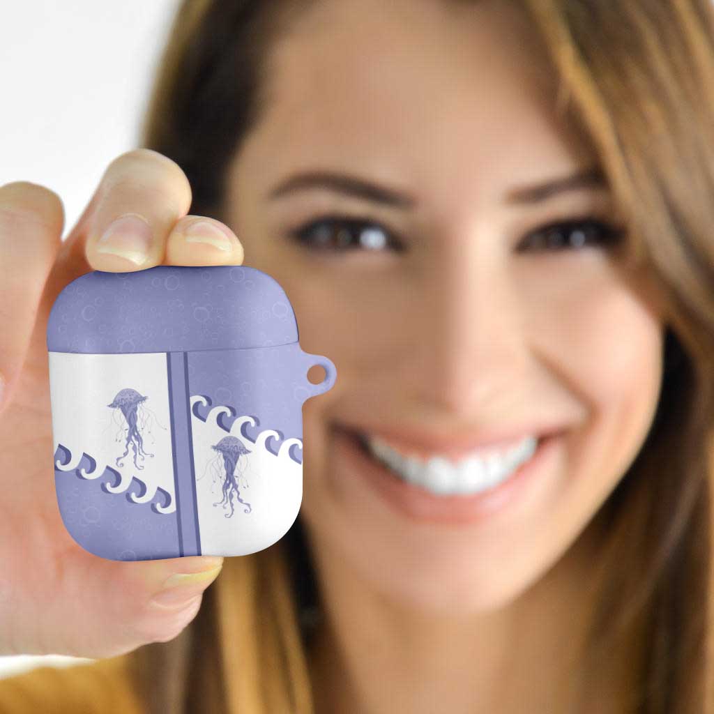 Western Yoke AirPods Case Jellyfish And Water Bubbles Cowboy Style - Wonder Print Shop