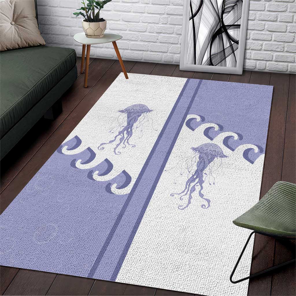 Western Yoke Area Rug Jellyfish And Water Bubbles Cowboy Style - Wonder Print Shop