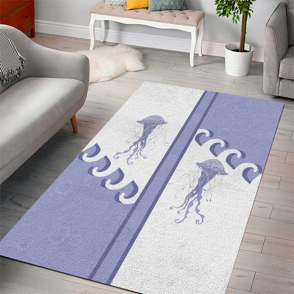 Western Yoke Area Rug Jellyfish And Water Bubbles Cowboy Style - Wonder Print Shop