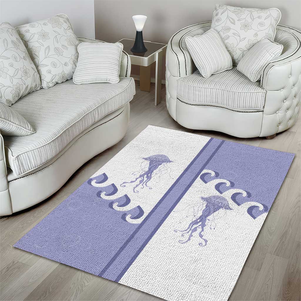 Western Yoke Area Rug Jellyfish And Water Bubbles Cowboy Style - Wonder Print Shop