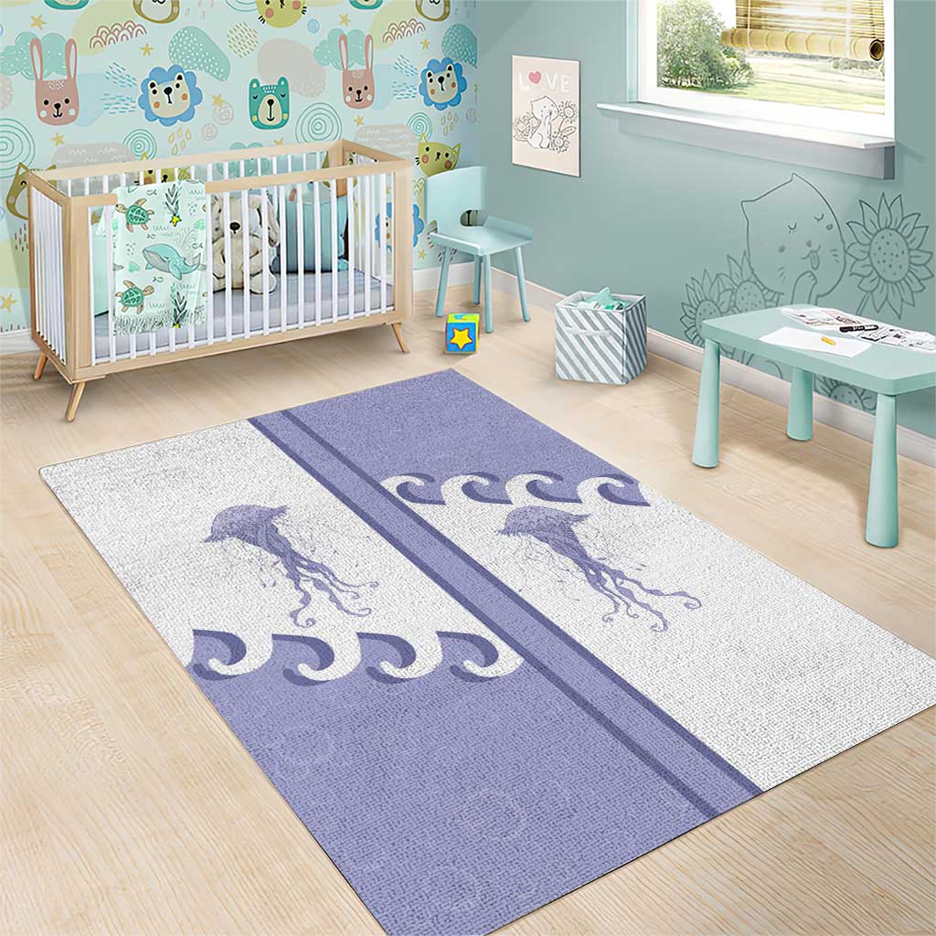 Western Yoke Area Rug Jellyfish And Water Bubbles Cowboy Style - Wonder Print Shop