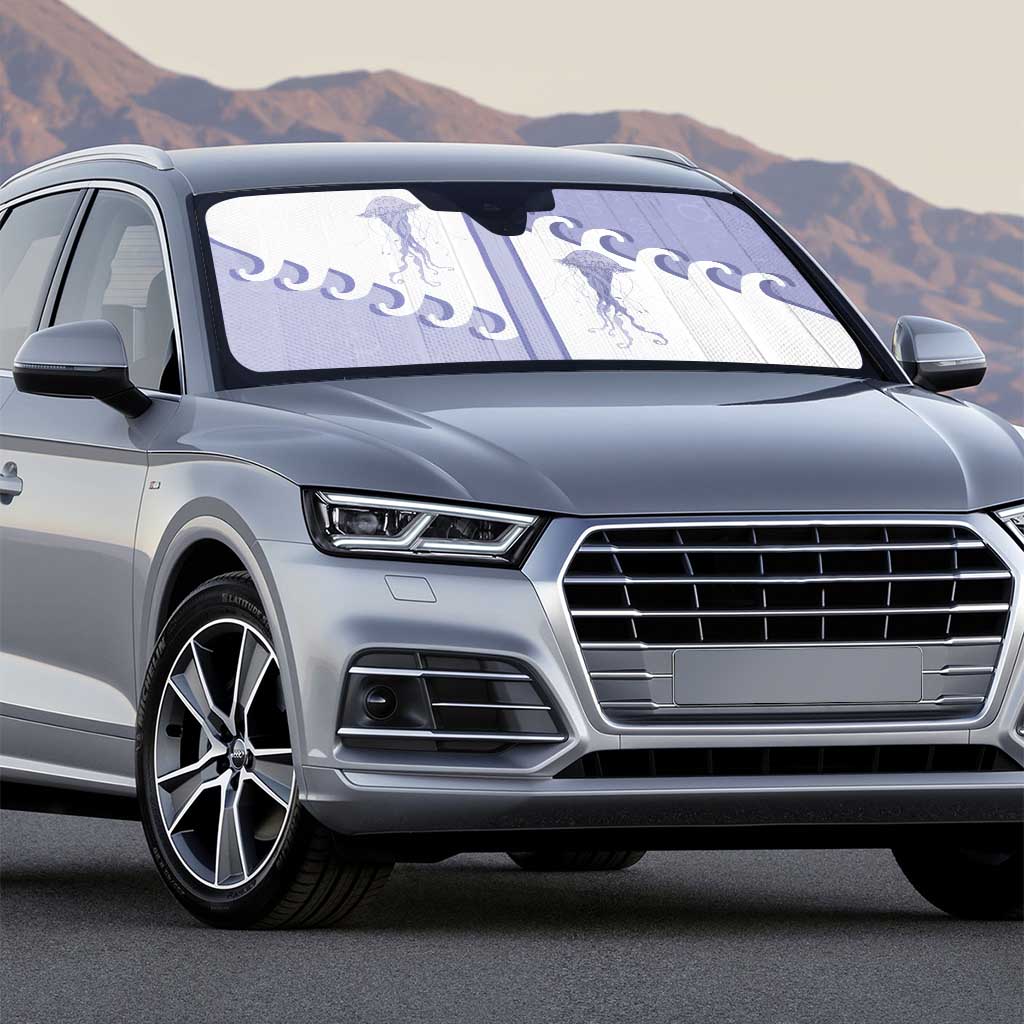 Western Yoke Auto Sun Shade Jellyfish And Water Bubbles Cowboy Style - Wonder Print Shop