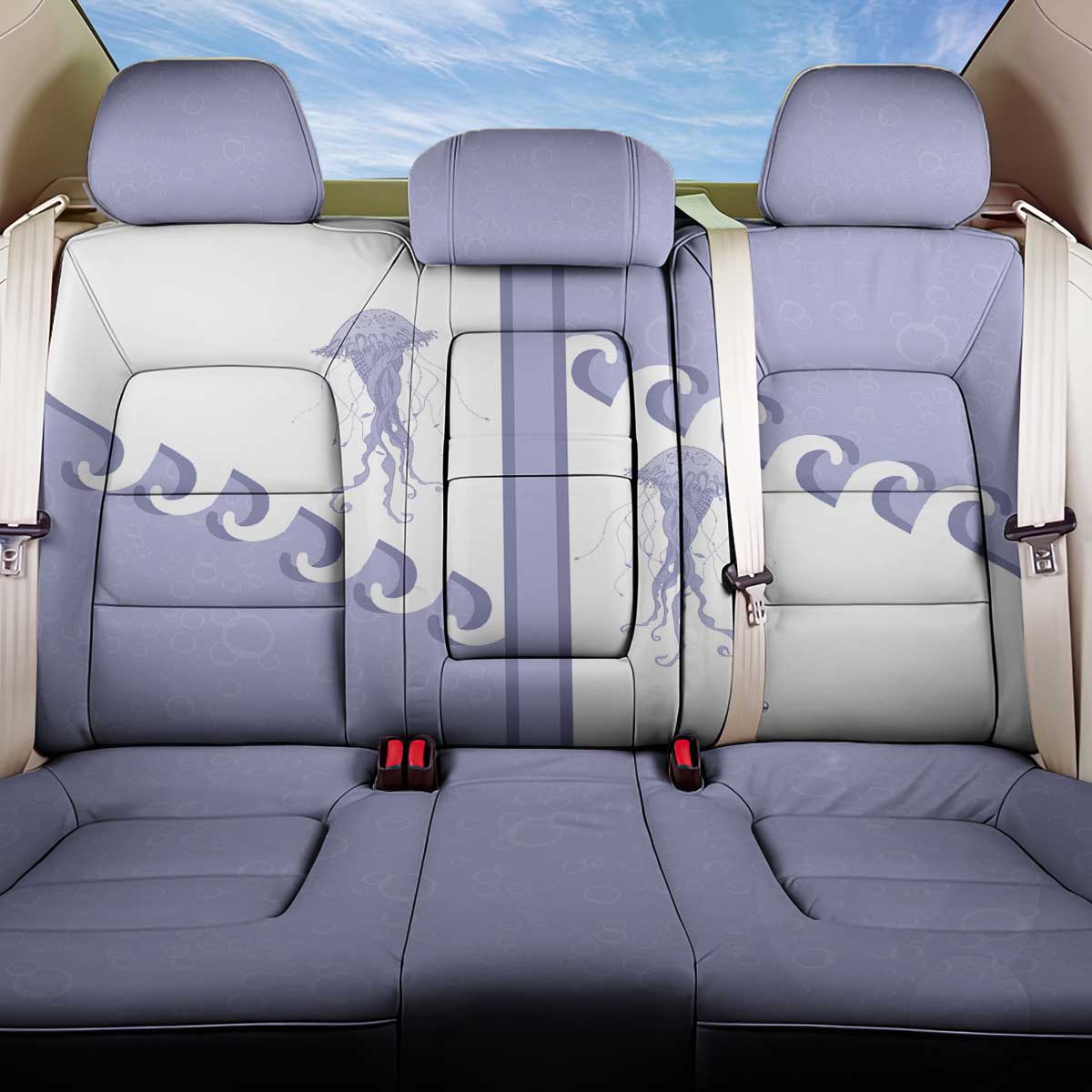 Western Yoke Back Car Seat Cover Jellyfish And Water Bubbles Cowboy Style - Wonder Print Shop