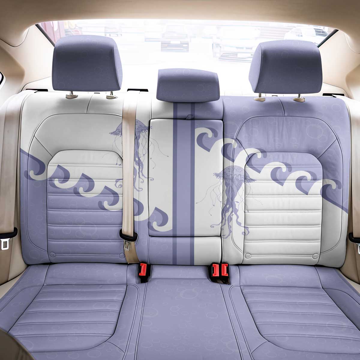 Western Yoke Back Car Seat Cover Jellyfish And Water Bubbles Cowboy Style - Wonder Print Shop
