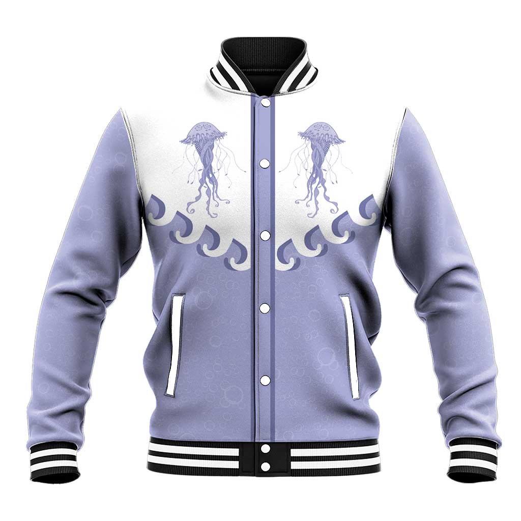 Western Yoke Baseball Jacket Jellyfish And Water Bubbles Cowboy Style - Wonder Print Shop