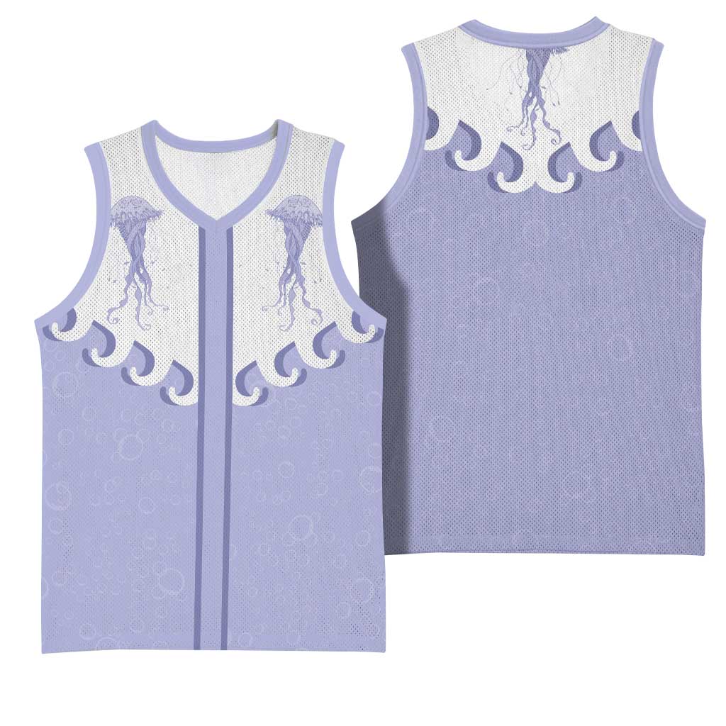 Western Yoke Basketball Jersey Jellyfish And Water Bubbles Cowboy Style - Wonder Print Shop