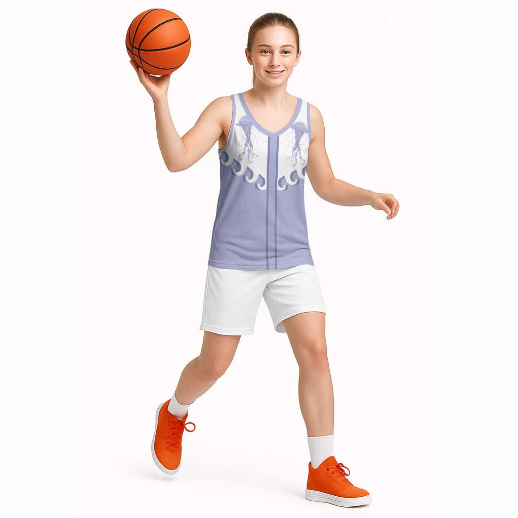 Western Yoke Basketball Jersey Jellyfish And Water Bubbles Cowboy Style - Wonder Print Shop