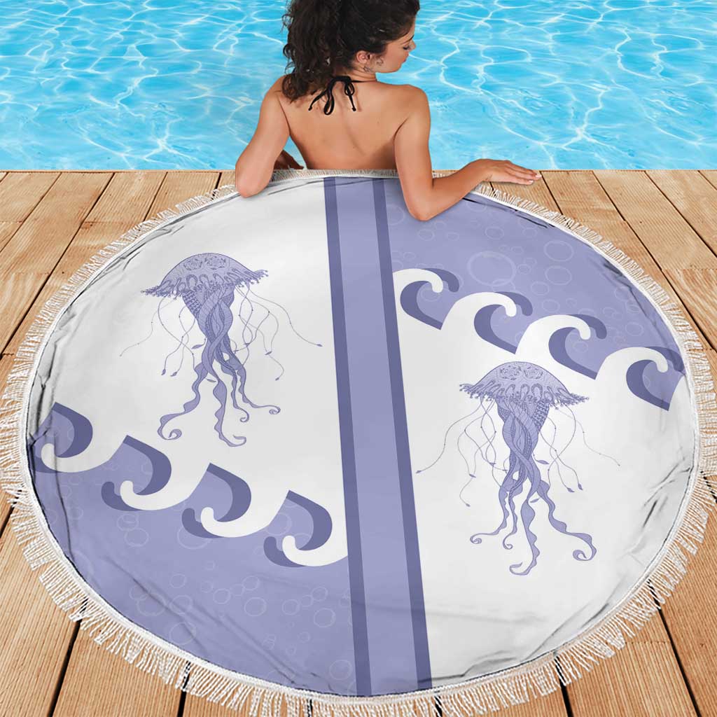 Western Yoke Beach Blanket Jellyfish And Water Bubbles Cowboy Style - Wonder Print Shop