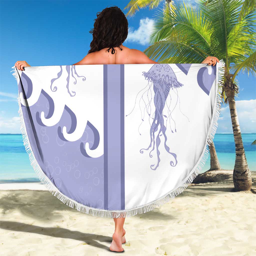 Western Yoke Beach Blanket Jellyfish And Water Bubbles Cowboy Style - Wonder Print Shop
