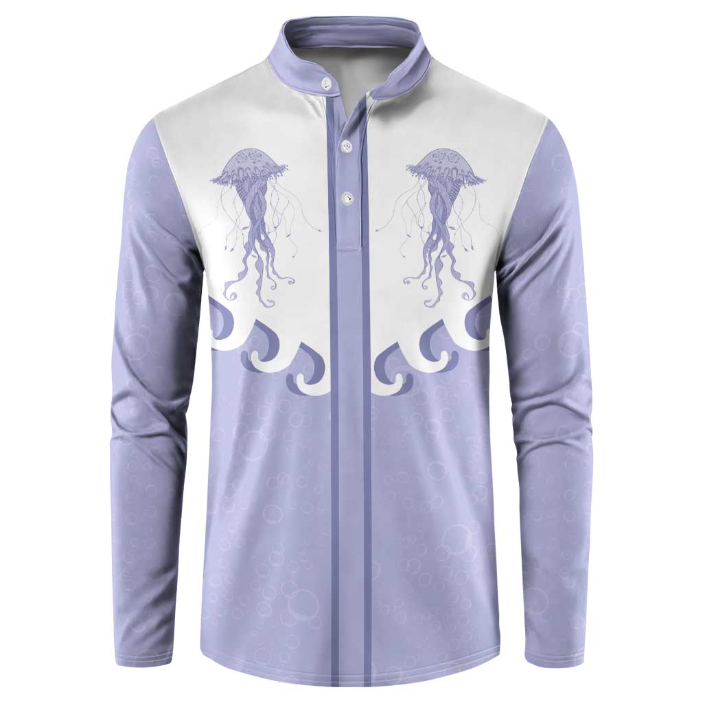 Western Yoke Button Sweatshirt Jellyfish And Water Bubbles Cowboy Style - Wonder Print Shop