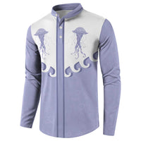 Western Yoke Button Sweatshirt Jellyfish And Water Bubbles Cowboy Style - Wonder Print Shop