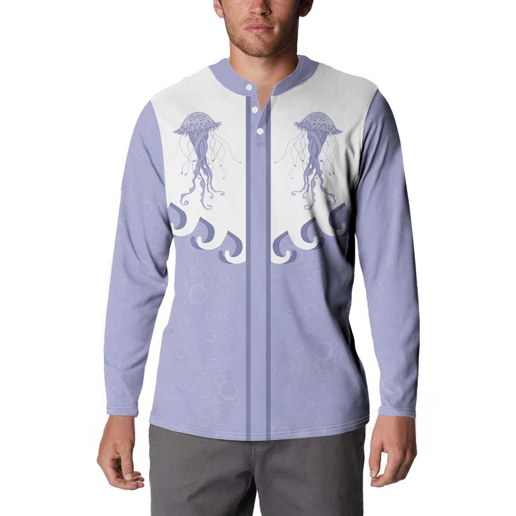 Western Yoke Button Sweatshirt Jellyfish And Water Bubbles Cowboy Style - Wonder Print Shop