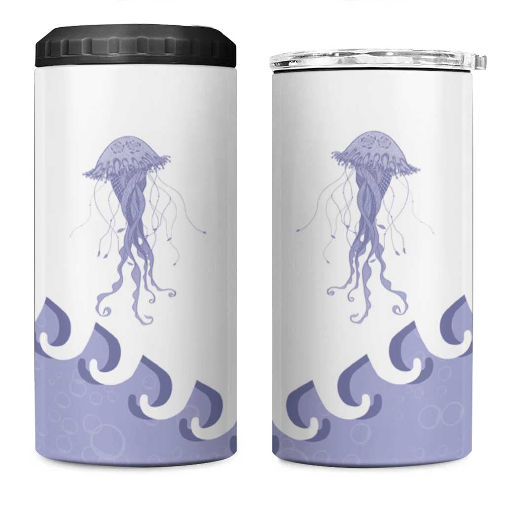 Western Yoke 4 in 1 Can Cooler Tumbler Jellyfish And Water Bubbles Cowboy Style - Wonder Print Shop