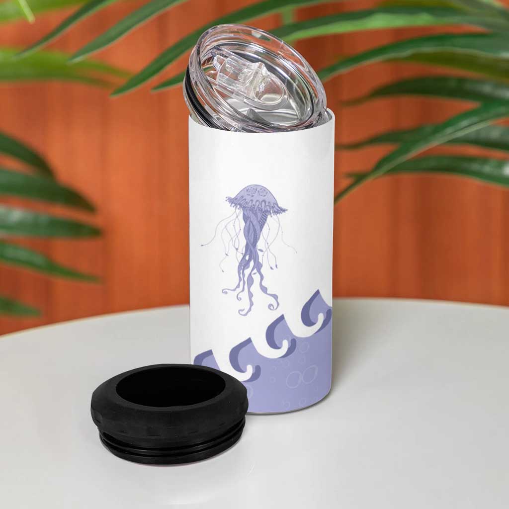 Western Yoke 4 in 1 Can Cooler Tumbler Jellyfish And Water Bubbles Cowboy Style - Wonder Print Shop