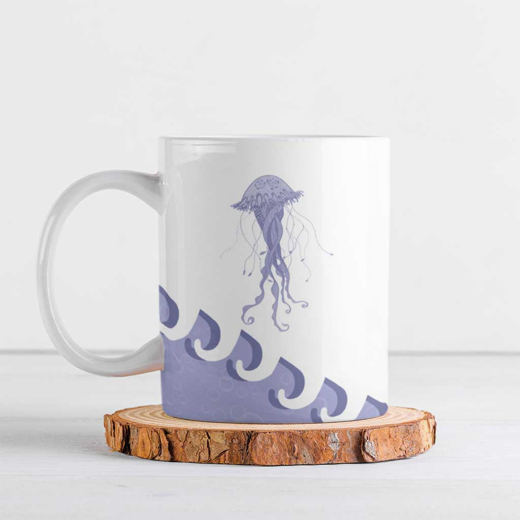 Western Yoke Ceramic Mug Jellyfish And Water Bubbles Cowboy Style - Wonder Print Shop