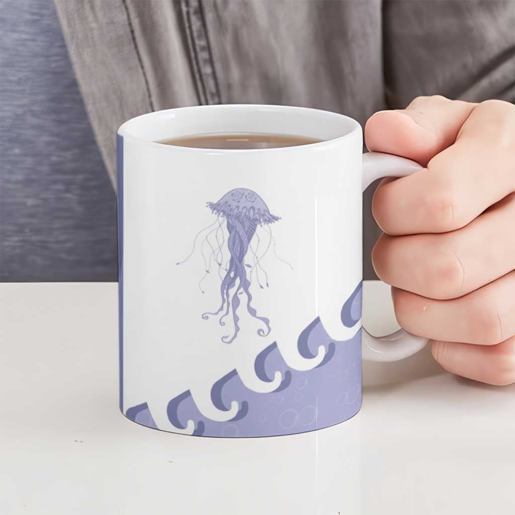 Western Yoke Ceramic Mug Jellyfish And Water Bubbles Cowboy Style - Wonder Print Shop