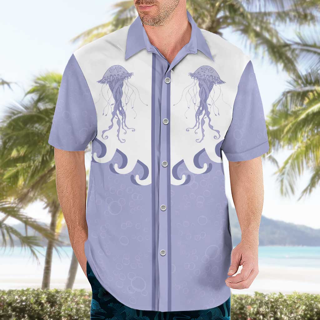 Western Yoke Hawaiian Shirt Jellyfish And Water Bubbles Cowboy Style - Wonder Print Shop