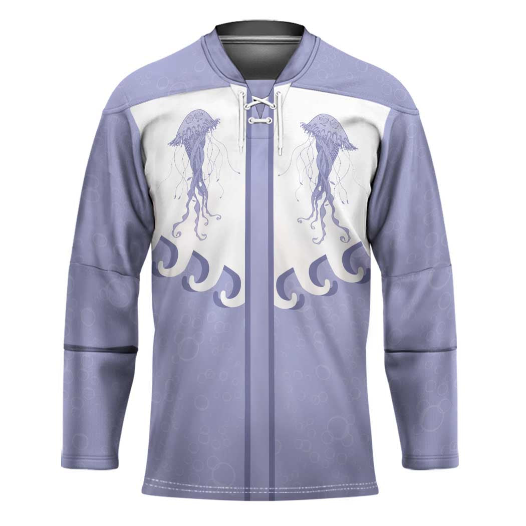 Western Yoke Hockey Jersey Jellyfish And Water Bubbles Cowboy Style - Wonder Print Shop