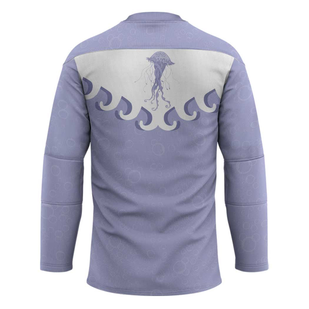 Western Yoke Hockey Jersey Jellyfish And Water Bubbles Cowboy Style - Wonder Print Shop