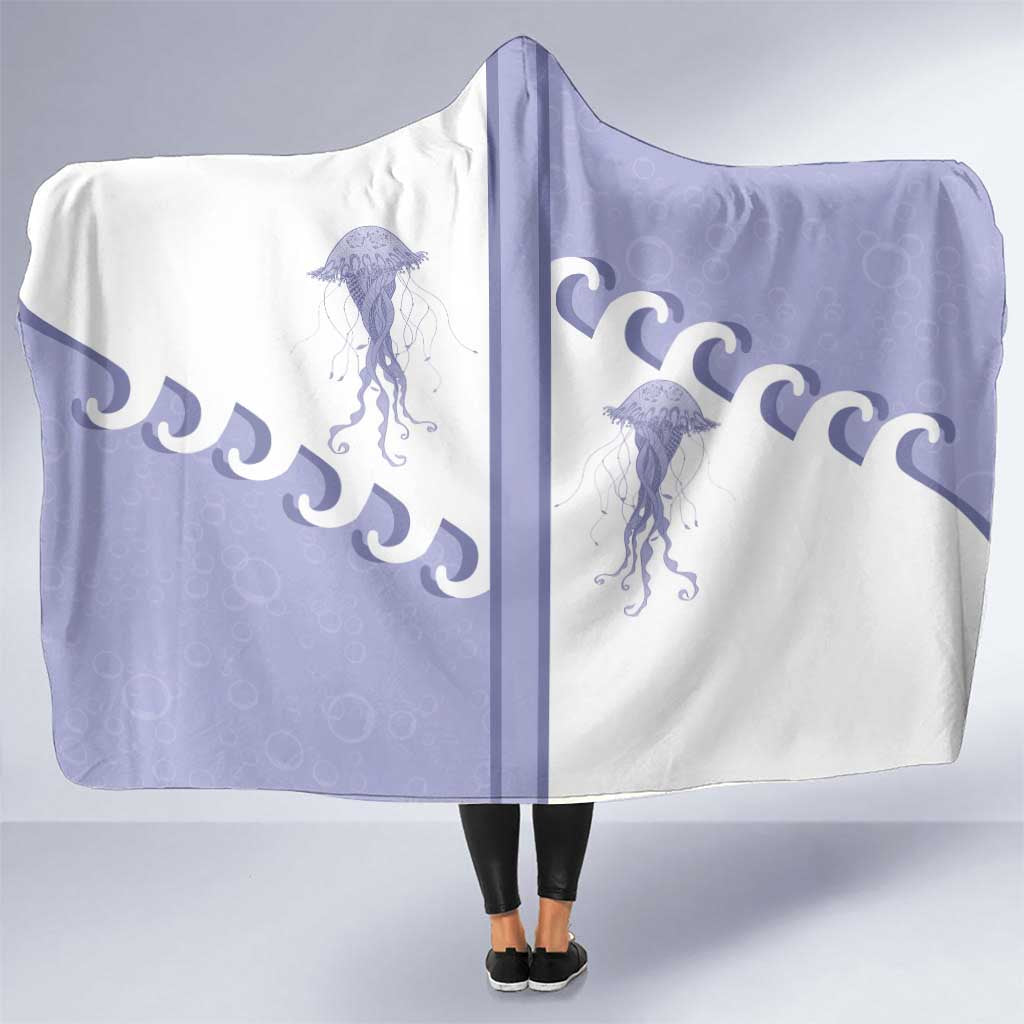 Western Yoke Hooded Blanket Jellyfish And Water Bubbles Cowboy Style - Wonder Print Shop
