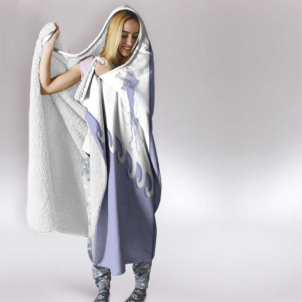 Western Yoke Hooded Blanket Jellyfish And Water Bubbles Cowboy Style - Wonder Print Shop