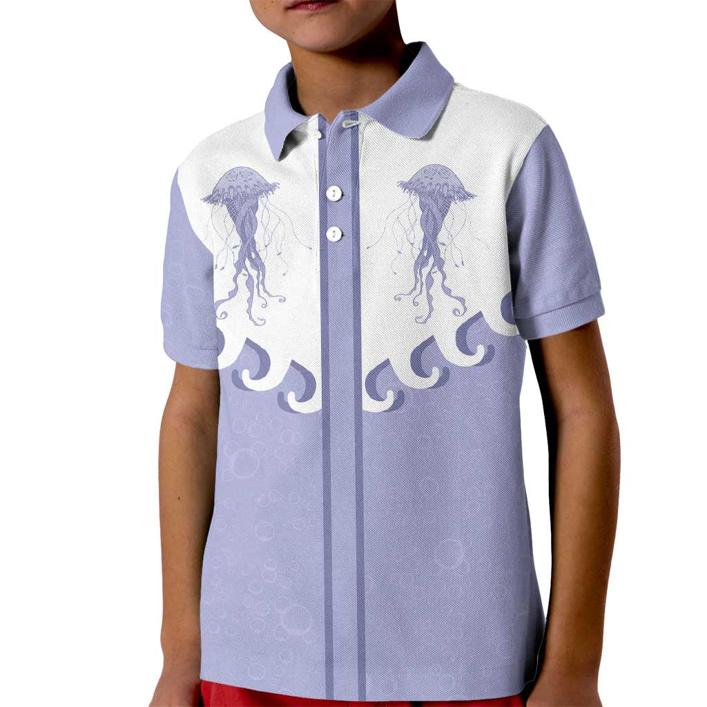 Western Yoke Kid Polo Shirt Jellyfish And Water Bubbles Cowboy Style - Wonder Print Shop