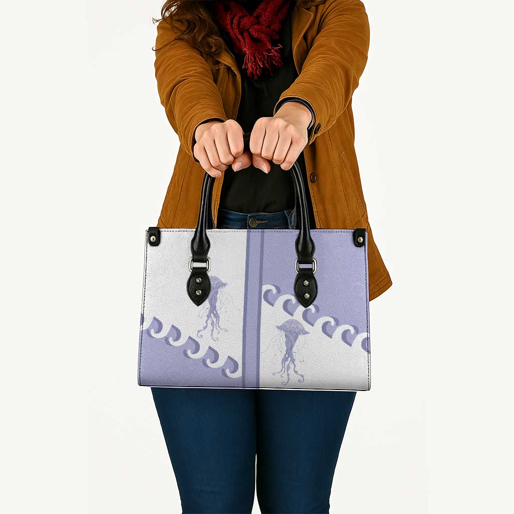 Western Yoke Leather Bag Jellyfish And Water Bubbles Cowboy Style - Wonder Print Shop