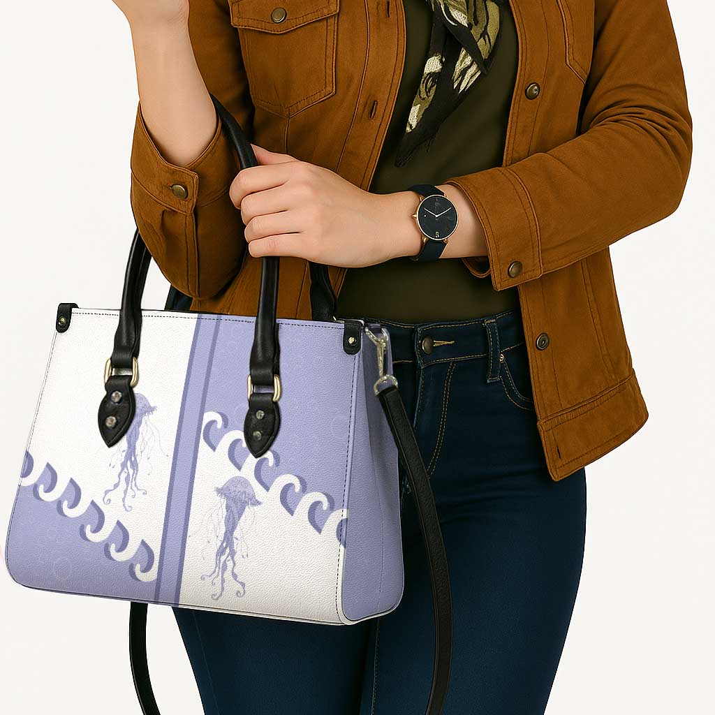 Western Yoke Leather Bag Jellyfish And Water Bubbles Cowboy Style - Wonder Print Shop