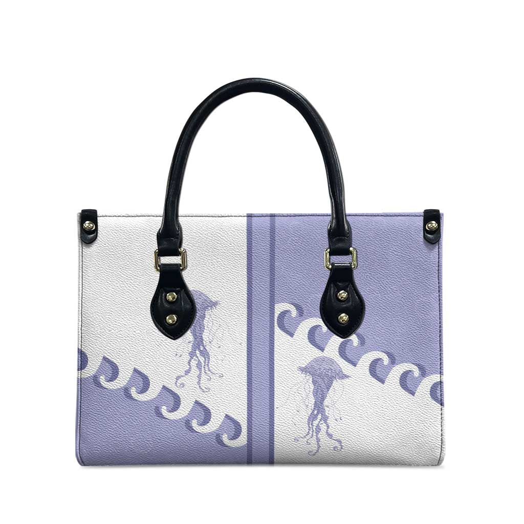 Western Yoke Leather Bag Jellyfish And Water Bubbles Cowboy Style - Wonder Print Shop