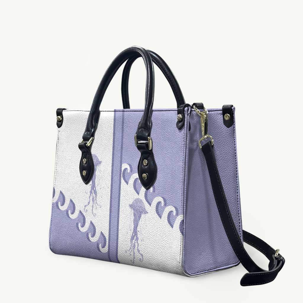 Western Yoke Leather Bag Jellyfish And Water Bubbles Cowboy Style - Wonder Print Shop