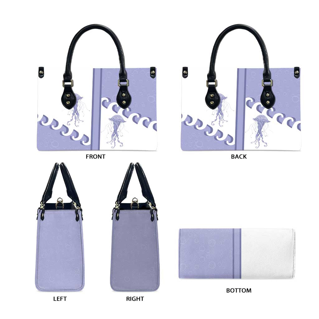 Western Yoke Leather Bag Jellyfish And Water Bubbles Cowboy Style - Wonder Print Shop