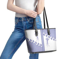 Western Yoke Leather Tote Bag Jellyfish And Water Bubbles Cowboy Style - Wonder Print Shop