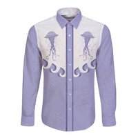 Western Yoke Long Sleeve Button Shirt Jellyfish And Water Bubbles Cowboy Style - Wonder Print Shop