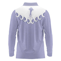 Western Yoke Long Sleeve Polo Shirt Jellyfish And Water Bubbles Cowboy Style - Wonder Print Shop