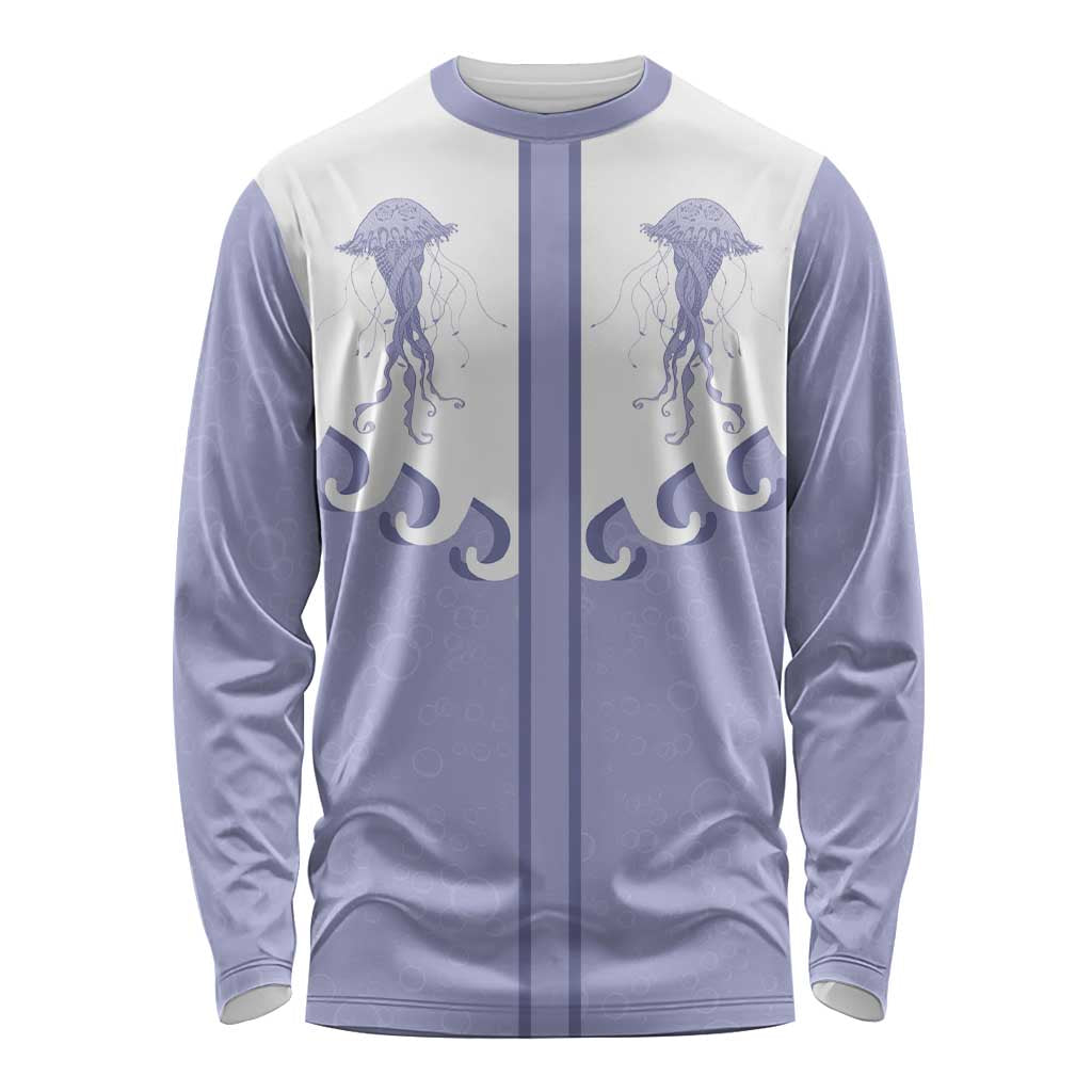 Western Yoke Long Sleeve Shirt Jellyfish And Water Bubbles Cowboy Style - Wonder Print Shop