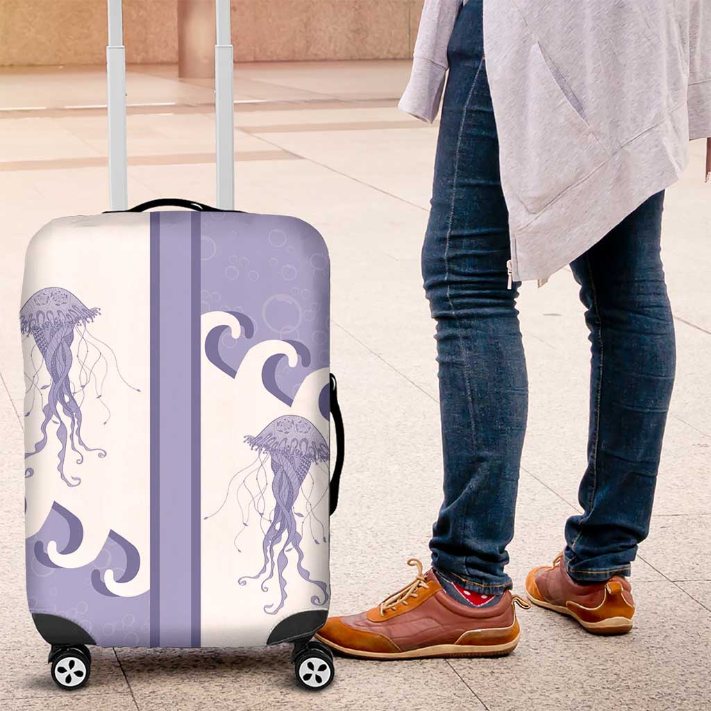 Western Yoke Luggage Cover Jellyfish And Water Bubbles Cowboy Style - Wonder Print Shop