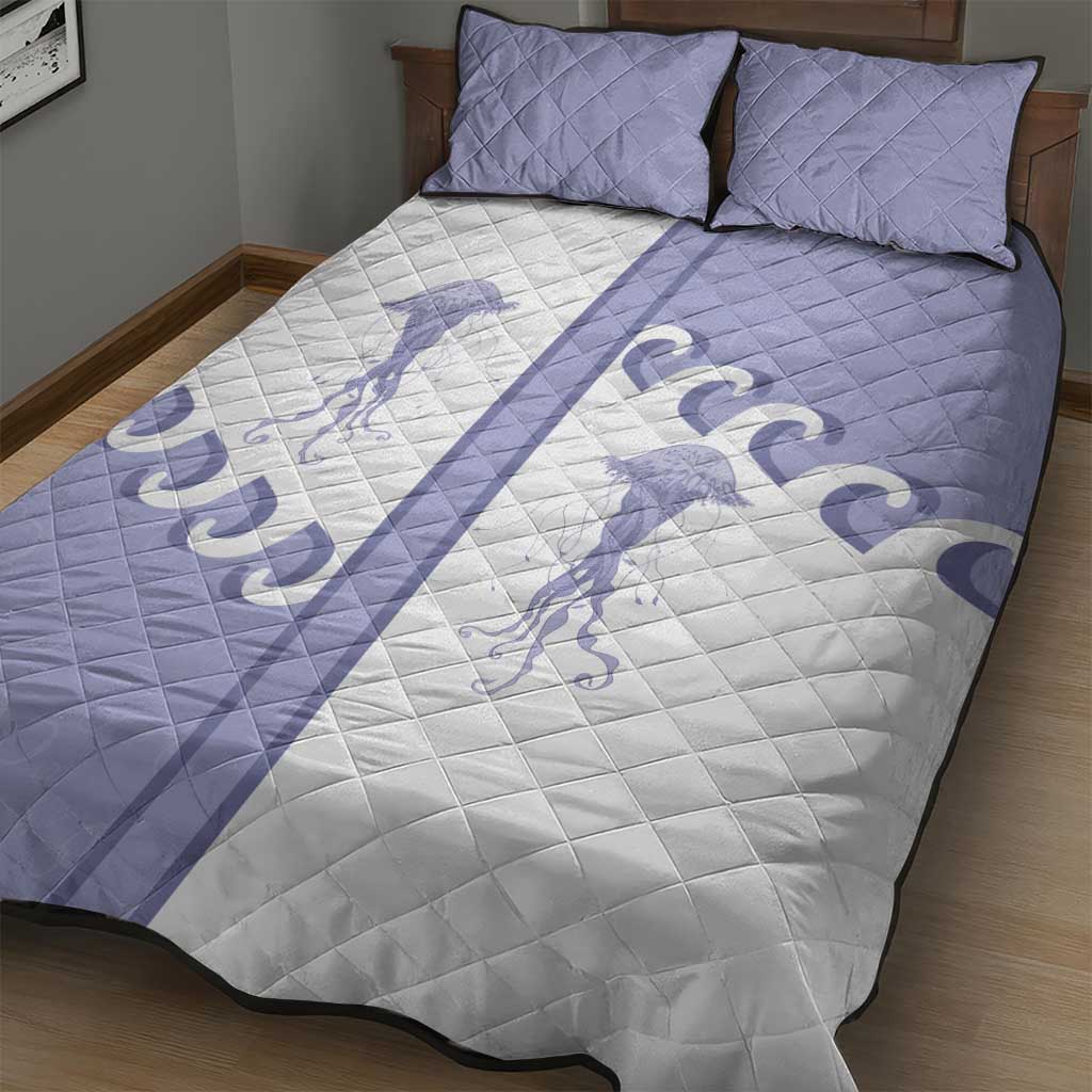 Western Yoke Quilt Bed Set Jellyfish And Water Bubbles Cowboy Style - Wonder Print Shop