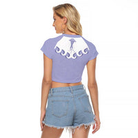 Western Yoke Raglan Cropped T Shirt Jellyfish And Water Bubbles Cowboy Style - Wonder Print Shop