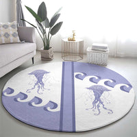 Western Yoke Round Carpet Jellyfish And Water Bubbles Cowboy Style - Wonder Print Shop