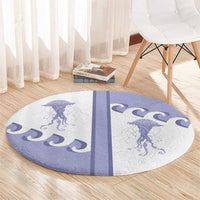 Western Yoke Round Carpet Jellyfish And Water Bubbles Cowboy Style - Wonder Print Shop
