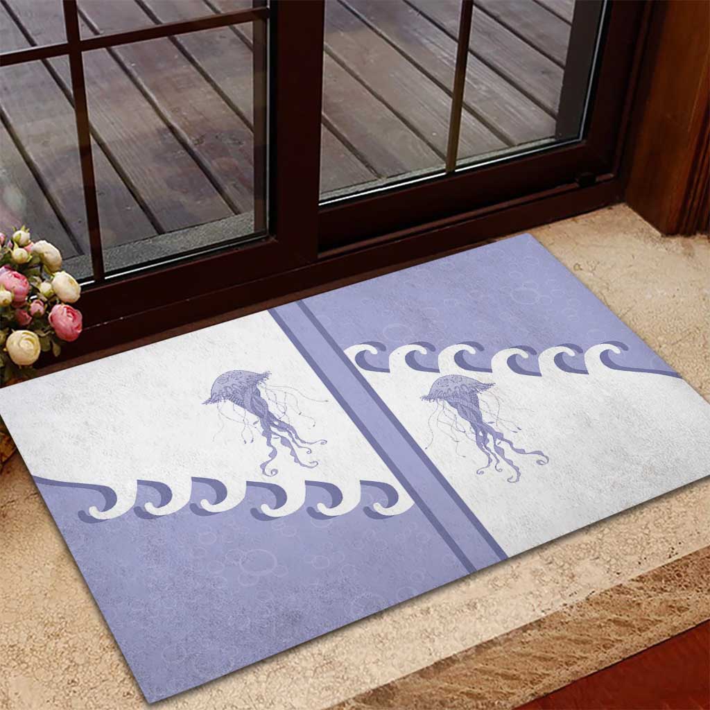 Western Yoke Rubber Doormat Jellyfish And Water Bubbles Cowboy Style - Wonder Print Shop