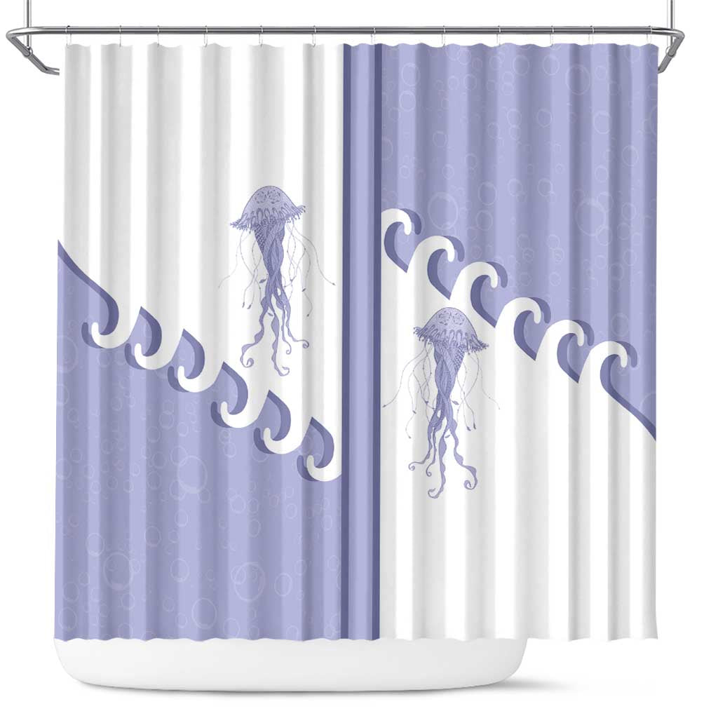 Western Yoke Shower Curtain Jellyfish And Water Bubbles Cowboy Style - Wonder Print Shop