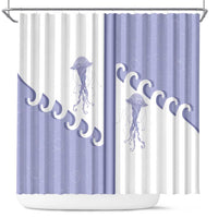 Western Yoke Shower Curtain Jellyfish And Water Bubbles Cowboy Style - Wonder Print Shop