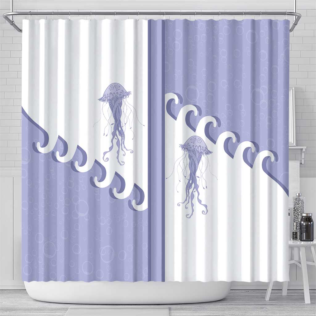 Western Yoke Shower Curtain Jellyfish And Water Bubbles Cowboy Style - Wonder Print Shop